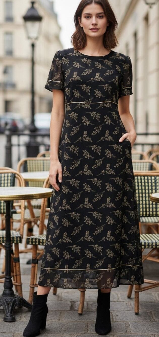 Vintage 90's Talbots French Provincial Toile Style Midi Dress